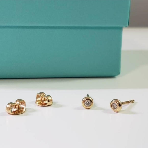 Tiffany & Co Diamonds By the Yard Gold Stud Earrings - Picture 2 of 9